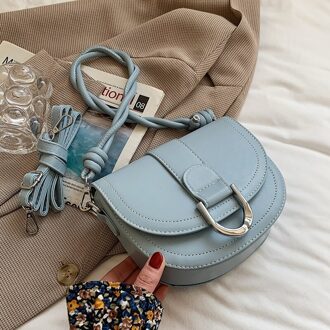 Tas Vrouwen Mode Schouder Onderarm Zak Zadel Messenger Bag Blauw