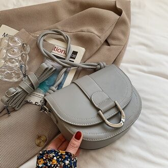 Tas Vrouwen Mode Schouder Onderarm Zak Zadel Messenger Bag Grijs