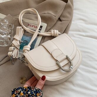 Tas Vrouwen Mode Schouder Onderarm Zak Zadel Messenger Bag wit