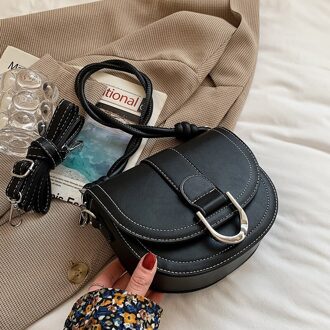 Tas Vrouwen Mode Schouder Onderarm Zak Zadel Messenger Bag zwart