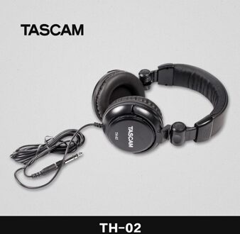 Tascam TH-02 Gesloten Terug Studio Hoofdtelefoon Zwart met gewatteerde hoofdband en oorkussens studio opname monitor hoofdtelefoon