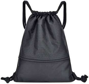 Tasje Gym Sack Bag String Zwemmen Waterdichte Rugzak Met Buiten Ritsvak Voor Reizen Strand School Voor Basketbal