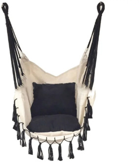 Tassel Hanging Chair, Outdoor for Adults and Children indoor Hanging Chair with Cushion Canvas Swing