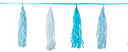 Tassel slinger blauw 3 meter - Feestslingers