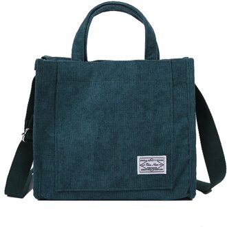 Tassen Voor Vrouwen Corduroy Schoudertas Herbruikbare Boodschappentassen Casual Tote Vrouwelijke Handtassen Cross Body Messenger Bags groen