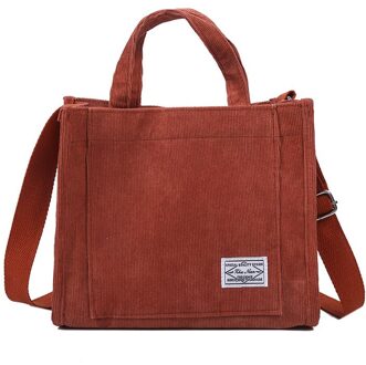 Tassen Voor Vrouwen Corduroy Schoudertas Herbruikbare Boodschappentassen Casual Tote Vrouwelijke Handtassen Cross Body Messenger Bags rood