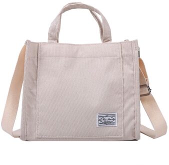 Tassen Voor Vrouwen Corduroy Schoudertas Herbruikbare Boodschappentassen Casual Tote Vrouwelijke Handtassen Cross Body Messenger Bags wit