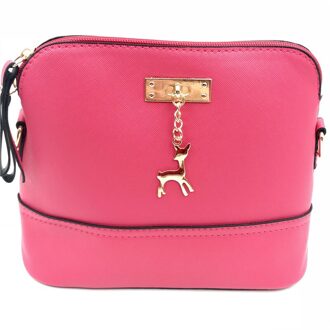Tassen Voor Vrouwen Handtassen Leer Mode Kleine Shell Tas Met Herten Speelgoed Vrouwen Schoudertas Toevallige crossbody RoseRed
