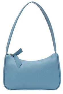 Tassen Voor Vrouwen Pu Baguette Enkele Mode Solid Schoudertassen Euro-Amerika Stijl Luxe Handtassen Vrouwen Tassen Blauw