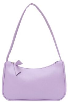 Tassen Voor Vrouwen Pu Baguette Enkele Mode Solid Schoudertassen Euro-Amerika Stijl Luxe Handtassen Vrouwen Tassen Paars