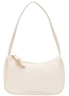 Tassen Voor Vrouwen Pu Baguette Enkele Mode Solid Schoudertassen Euro-Amerika Stijl Luxe Handtassen Vrouwen Tassen wit