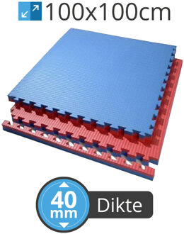 Tatami matten rood-blauw - 100x100x4 cm - Palletprijs