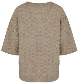 Tate knitting cardigan taupe - maat 42 Bruin