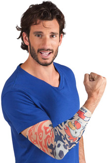 Tatoeage mouw 'Allez les Bleus' Multikleur - Print