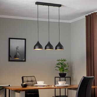 Tattoo 6211 3-lichts lineaire hanglamp zwart/goud zwart, goud