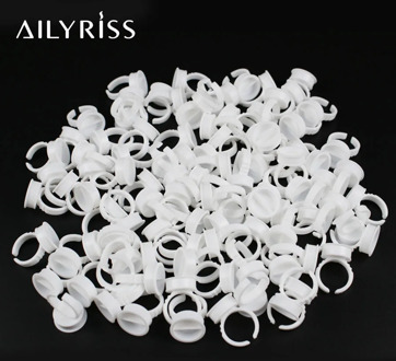 Tattoo Pigment Tools 100pcs Disposable Rings for Lashes Rings Cups Eyelash Extension Glue Holder Lashes Accessories AILYRISS