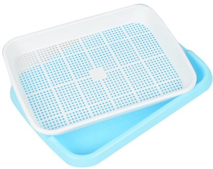 Tauge Double-Layer Gerechten Plaat Zaailingenplateau Plastic Hydrocultuur Bloem Mand Bloem Plant Huis Tuin Kwekerij Potten blauw