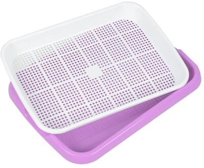 Tauge Double-Layer Gerechten Plaat Zaailingenplateau Plastic Hydrocultuur Bloem Mand Bloem Plant Huis Tuin Kwekerij Potten paars
