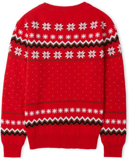 Taz the Season Christmas Kids Knitted Jumper Red - L Rood