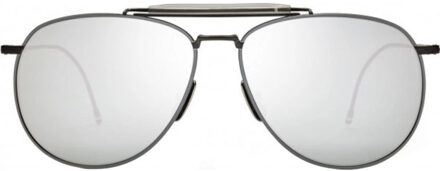 TB-015-LTD-BLK-GRY-62 TB LTD 015 62 Zwarte Grijze Zonnebril Houtskool