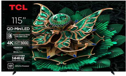 TCL MINI LED 115C7K (2025) - 85 inch - MiniLED TV Zwart