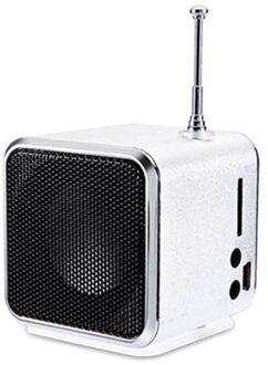 TD-V26 Aluminium Digitale Internet Radio Fm Ontvanger Sd Tf Usb Play Stereo Speaker Mini Lde Speaker Draagbare Fm Radio zilver