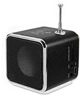 TD-V26 Aluminium Digitale Internet Radio Fm Ontvanger Sd Tf Usb Play Stereo Speaker Mini Lde Speaker Draagbare Fm Radio zwart