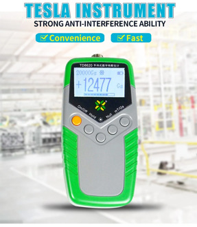 TD8620 Permanent Magnet Gauss Meter Handheld Digital Tesla Meter Magnetic Flux Meter Surface Magnetic Field Test 5% Accuracy