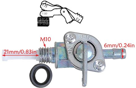 Tdpro 10Mm Brandstof Benzine Tank Tap Benzinekraan Schakelaar Generator Pit Crossmotor Motorfiets Voor Atv Quad Pocket Pit Dirt bike Go Kart