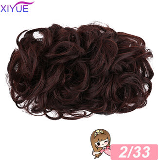 Te Dragen Haar Broodje Clip In Hair Extension Clip Krullend Haar Chignon Synthetisch Haar Rommelig Chignon Voor Bruid Bruiloft LF01-2-33