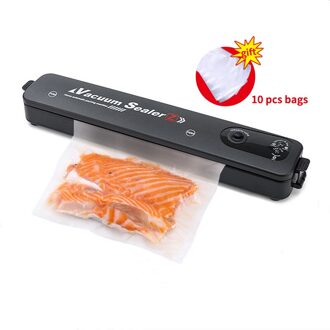Teaegg 220V/110V Vacuüm Sealer Verpakking Machine Met Gratis 10 Stuks Vacuüm Zakken 17X25Cm huishouden Zwart Food Vacuum Sealer EU plug