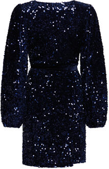 Teagan wikkeljurk in blauw - XL