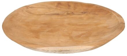 Teak houten serveerschaal/serveerblad 38 cm Bruin