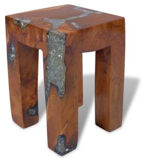 Teak resin stool 30x30x40 cm