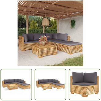 Teakhouten Loungeset - 69.5 x 69.5 x 60 cm - Inclusief kussens Bruin