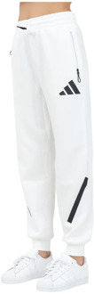 Teamgeest Witte Sportieve Broek Adidas , White , Dames - L,M,S,Xs