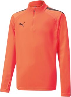 TeamLIGA 1/4 Zip Trainingssweater Junior oranje - zwart - 128