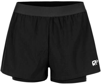 Teamline 2in1 Short Voor Tennisballen Dames-Zwart - L