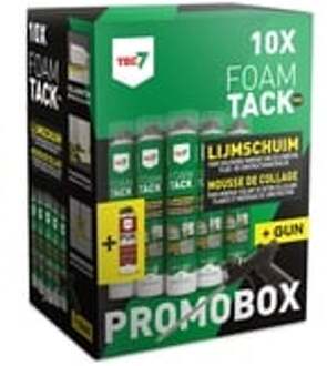 TEC7 Combipack FoamTack Pro | 10 x FoamTack Pro lijmschuim + Cleaner + Pistool - 670999000