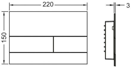 Tece Bedieningsplaat Toilet TECE Square II RVS Mat Zwart