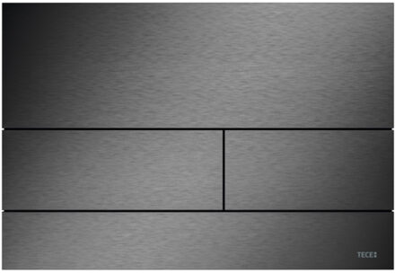 Tece TECEsquare II metaal WC-bedieningsplaat voor duospoeltechniek, geborsteld zwart chroom (met anti-vingerprint)