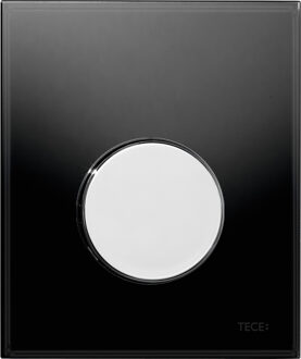 Tece Urinoir Bedieningsplaat TECE Loop Glas Zwart 10,4x12,4 cm (met glanzend chromen toets)
