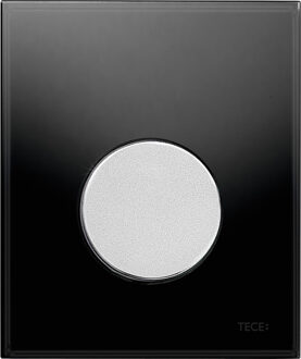 Tece Urinoir Bedieningsplaat TECE Loop Glas Zwart 10,4x12,4 cm (met mat chromen toets)