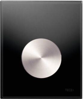 Tece Urinoir Bedieningsplaat TECE Loop Glas Zwart 10,4x12,4 cm (met RVS geborstelde toets)