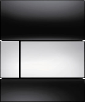 Tece Urinoir Bedieningsplaat TECE Square Glas Zwart 10,4x12,4 cm (met glanzend chromen toetsen)