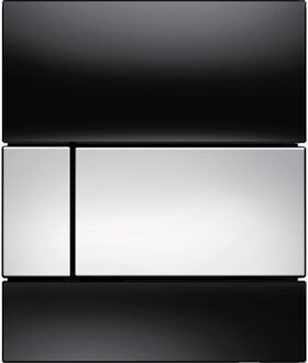 Tece Urinoir Bedieningsplaat TECE Square Glas Zwart 10,4x12,4 cm (met glanzend chromen toetsen)