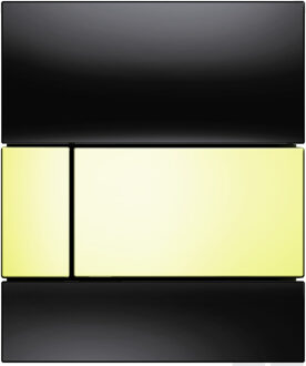 Tece Urinoir Bedieningsplaat TECE Square Glas Zwart 10,4x12,4 cm (met gouden toetsen)