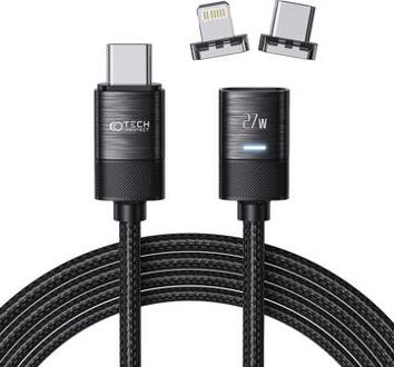 Tech-Protect UltraBoost 3A 2-in-1 kabel - USB-C naar USB-C, Lightning - 2m - Zwart