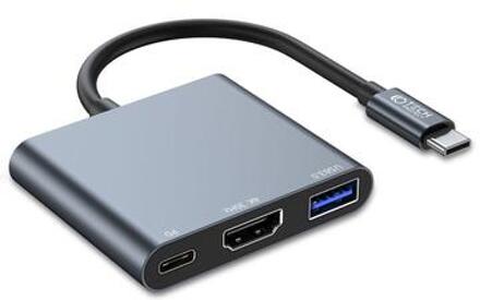 Tech-Protect V1 3-in-1 USB-C Multiport Hub - USB-A / USB-C / HDMI - Grijs