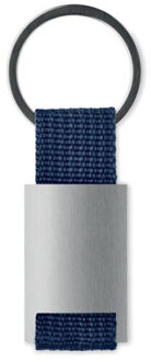 Tech rechthoekige metalen sleutelhanger Zwart - One size